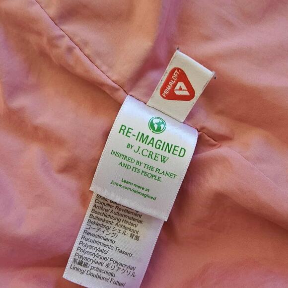 J. Crew Signature Quilted Puffer Jacket Patch Pockets Brown/Pink Size M - Picture 8 of 9